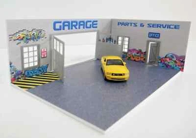 Echelle 1:60-1:64 Graffiti auto garage Diorama Street art model car display 1/60 - Photo 1/4