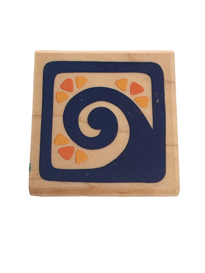 Rubber Stampede Stamp Sea Tile Square Ocean Wave Beach Vacation Card Making Art - Image 1 of 4