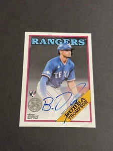 2023 Topps Series 1 1988 Topps On Card Auto #88BA-BUB Bubba Thompson RC Rangers - Picture 1 of 2
