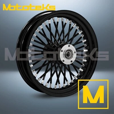 18" 18X3.5 FAT SPOKE WHEEL 40 STAINLESS FOR HARLEY SOFTAIL SPORTSTER FRONT RIM - Image 1 of 4