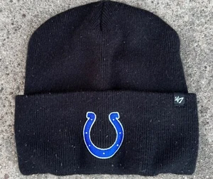 INDIANAPOLIS COLTS Carhartt '47 Brand Collab Winter Hat Cap Beanie Black Blue - Picture 1 of 9