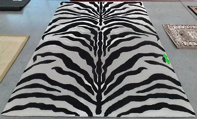 IVORY / BLACK 6'-0" x 9'-0" Stained Rug, Reduced Price 1172770215 CAM709Q-6 - Image 1 of 4