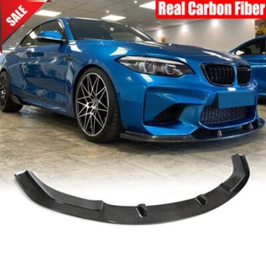 Fit For BMW 2 Series F87 M2 2016-2018 Real Carbon Front Bumper Lip Chin Spoiler - Picture 1 of 12