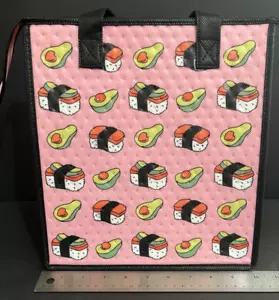 Tropical Paper Garden Insulated Tote Hot & Cold Bag Spam Musubi & Avocado Theme - Picture 1 of 3
