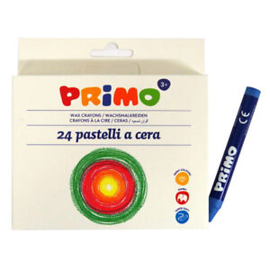 Primo Italy Wax Coloured Crayons, 85mm - Box of 12 or 100mm - Box of 24