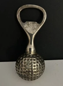 Vintage Golf Club Bottle Opener Twist Off Option Beer Cap Chrome Metal Ball - Picture 1 of 4