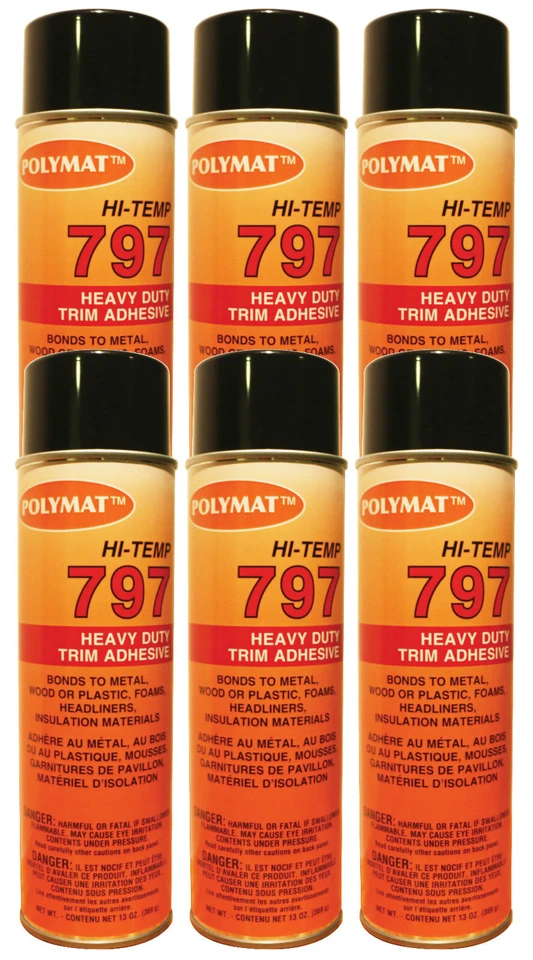 QTY6 Polymat 797 Hi- Temperture Spray Glue Adhesive BONDS DECORATIVE LAMINATES