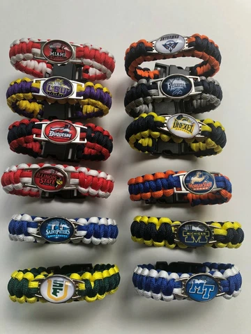 Football Team * Paracord Survival Bracelets Sports Bracelet NCAA College Team 9' Cover