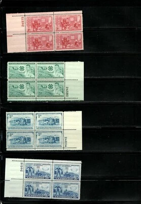US 1952 STAMPS, SCOTT# 1004-1016, COMMEMORATIVE YEAR SET, 13 MNH BLOCKS - Image 1 of 3