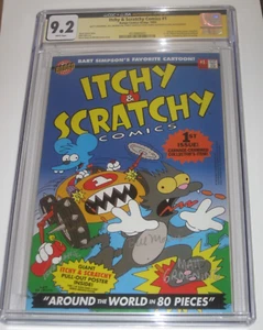MATT GROENING +3 HANDSIGNIERTE ITCHY & SCRATCHY COMICS #1 CGC 9.2 BONGO COMICS '93 - Bild 1 von 5