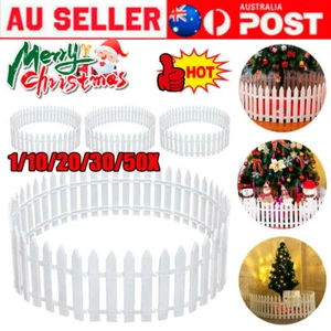 Plastic Christmas Tree Fence Xmas Decoration DIY Garden Picket Fence Border RO - Picture 1 of 9