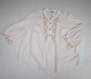 Knox Rose Elfenbein ambroderierte Bluse 3X - Bild 1 von 3