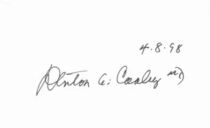 Denton Cooley authentisch signierte 3 x 5 Karte American Heart Surgeon Echtheitszertifikat - Bild 1 von 1
