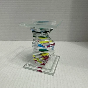 Layered Glass Sculpture By Mark And Julie Glock Signed  - Picture 1 of 8