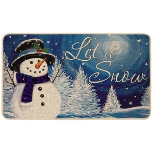 Let It Snow Winter Welcome Doormat Rug 17 X 36 Inch， Snowman Snowflake Large ... - Picture 1 of 6