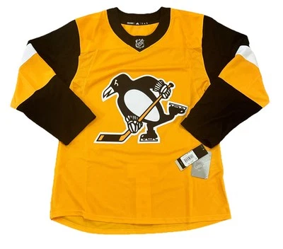 Camiseta deportiva Pittsburgh Penguins mediana 50 correa de lucha para hombre Adidas oro amarillo nueva con etiquetas Foto 1 de 4