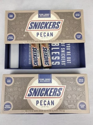 Snickers Pecan Limited Edition New Box of 15 w/ Extra Box Texas Proud BB 07/2020 - Image 1 of 4