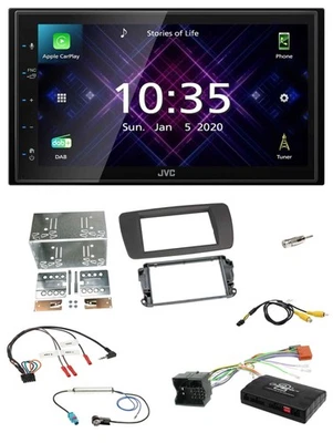 JVC DAB 2DIN Lenkrad Bluetooth USB Autoradio für Seat Ibiza 08-15 tuam grey - Bild 1 von 4
