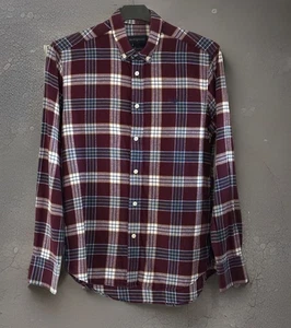 Men’s Checked Fleece Shirt, Size M, Henry Lloyd, Red Multi Check, Preloved ✔️I - Picture 1 of 20