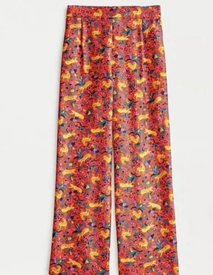 Pantalón J.Crew Collection Sarga de Seda Pull On Selva Gato Floral Damas Talla 6 ¡EXCELENTE ESTADO USADO! Foto 1 de 4