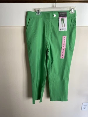 Pantalón capri Rafaella verde cómodo elástico para mujer 6 Foto 1 de 4