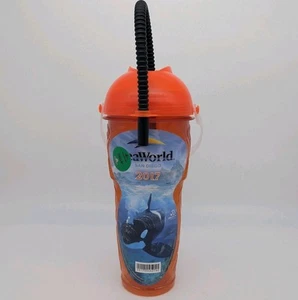 San Diego SeaWorld Cup mit Strohhalm 2017 - Sammlerstück, Souvenir, nachfüllbar 24oz - Bild 1 von 6