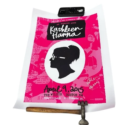 2015 SIGNED Bikini Kill Kathleen Hanna autograph Poster Boston Mass Tremont - Image 1 of 4