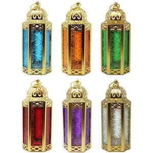 6pk Gold Moroccan Decor Candle Lantern, Decorative Candle Holder Lamp for Ram... - Picture 1 of 5