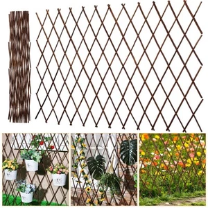 Sasylvia 8 Pack Expandable Willow Trellis Lattice Fence Willow Fence Panel fo... - Picture 1 of 7