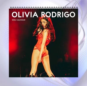 Olivia Rodrigo 2026 Calendar, Red Stage Outfit Photo Collection, Pop Music Wall - Picture 1 of 6
