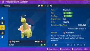 Pokemon Scarlet and Violet PSV - Shiny 6IV Meganium - Picture 1 of 3