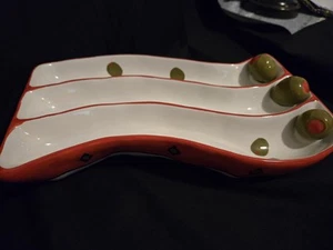 Bella Casa By Ganz 3 Row Olive Serving Tray - Picture 1 of 4