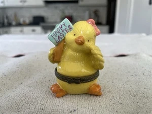 Happy Easter Chick Ceramic Trinket Box - Picture 1 of 9