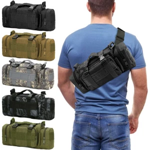 Tactical Sling Duffel Waist Bag Army Molle Crossbody Pack Bicycle Handlebar Bag - Bild 1 von 23