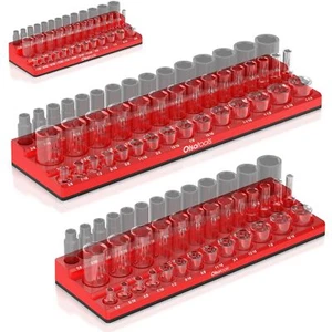 Olsa Tools Magnetic Socket Organizer | 3pc Socket Holder Kit | 1/2-Inch, 3/8-... - Picture 1 of 7
