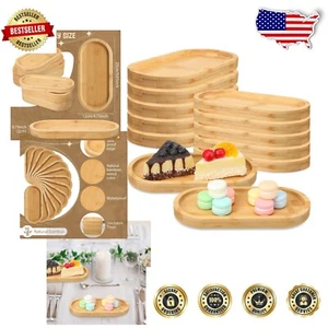 Elegant 10x5 Inch Bamboo Serving Trays - Perfect for Charcuterie & Desserts - Picture 1 of 8
