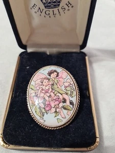 Apple Blossom Vintage Crown English Brooch 1991 Silver Outer Casing Hallmarked - Picture 1 of 13