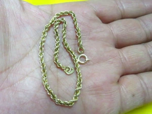 Pulsera con cuerda de oro amarillo de 14k real 7-1/2" señora muñeca o tobillo niña - Imagen 1 de 14
