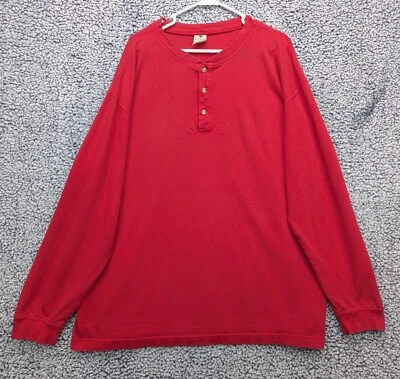 VTG Columbia Henley Shirt Mens XXL Long Sleeve Outdoor Hiking Casual 90s Y2K Red - Image 1 of 4