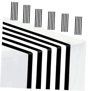 6 Pcs Stripe Table Runner Plastic 14 x 108 Black and 6 pack stripe table runner - Picture 1 of 8