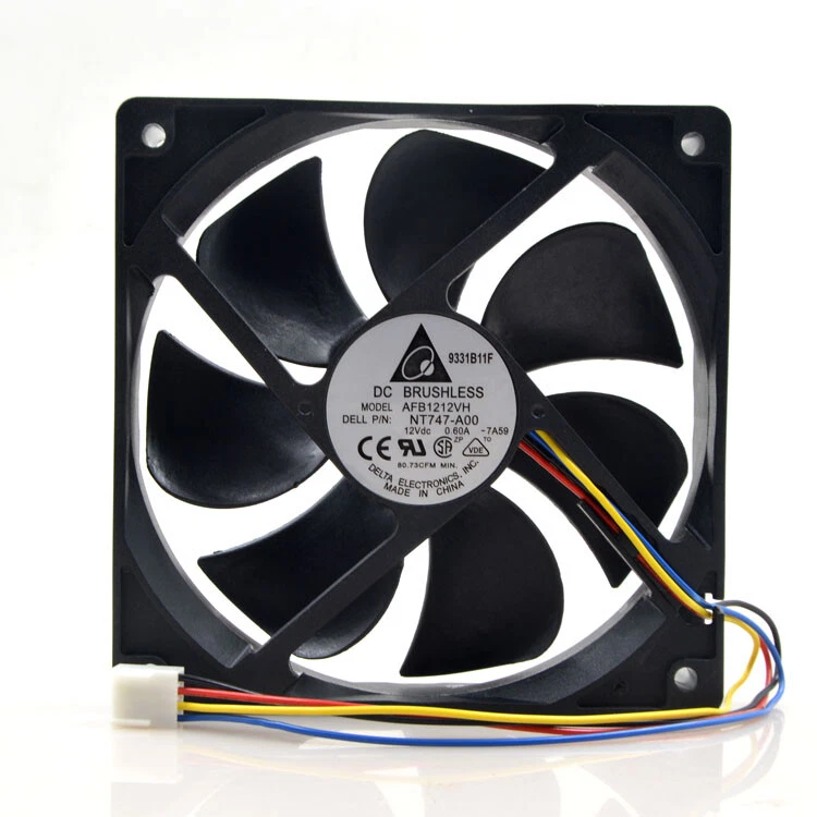 Delta AFB1212VH PWM 120*120*25mm 12025 12V 0.60A 4PIN Cooling Fan Fast Shipping - Image 1 of 1