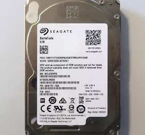 Seagate ST5000LM000 2AN170-566 0001 TK Thailand (WCJ2) 2.5" 5TB Sata 01DEC2019 - Picture 1 of 1