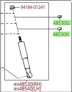 Cojines amortiguadores traseros Toyota FJ Cruiser 4Runner genuinos OEM - Imagen 1 de 1