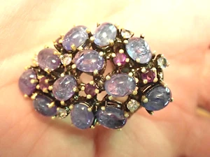 Natural Tanzanite Ring Silver 925 Sterling Size 8.5 - Picture 1 of 8