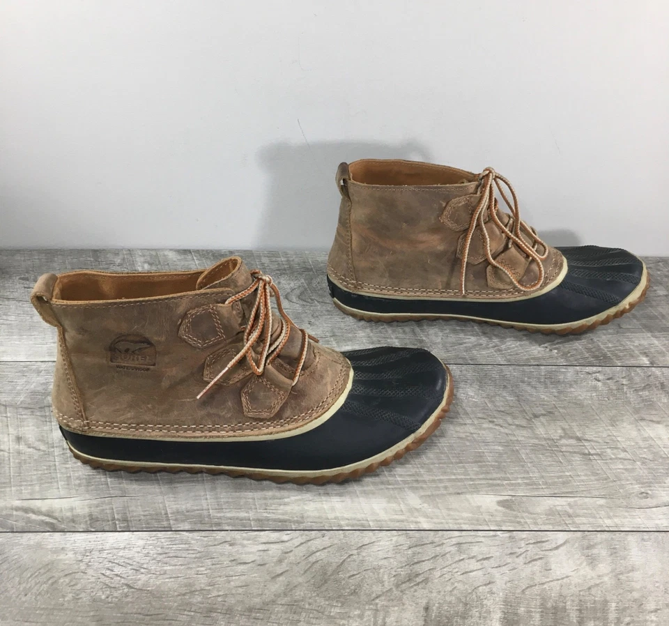 Sorel NL2133 Out N About Impermeable Nieve Lluvia Invierno Cuero Mujeres Botas Talla 8 Foto 1 de 4