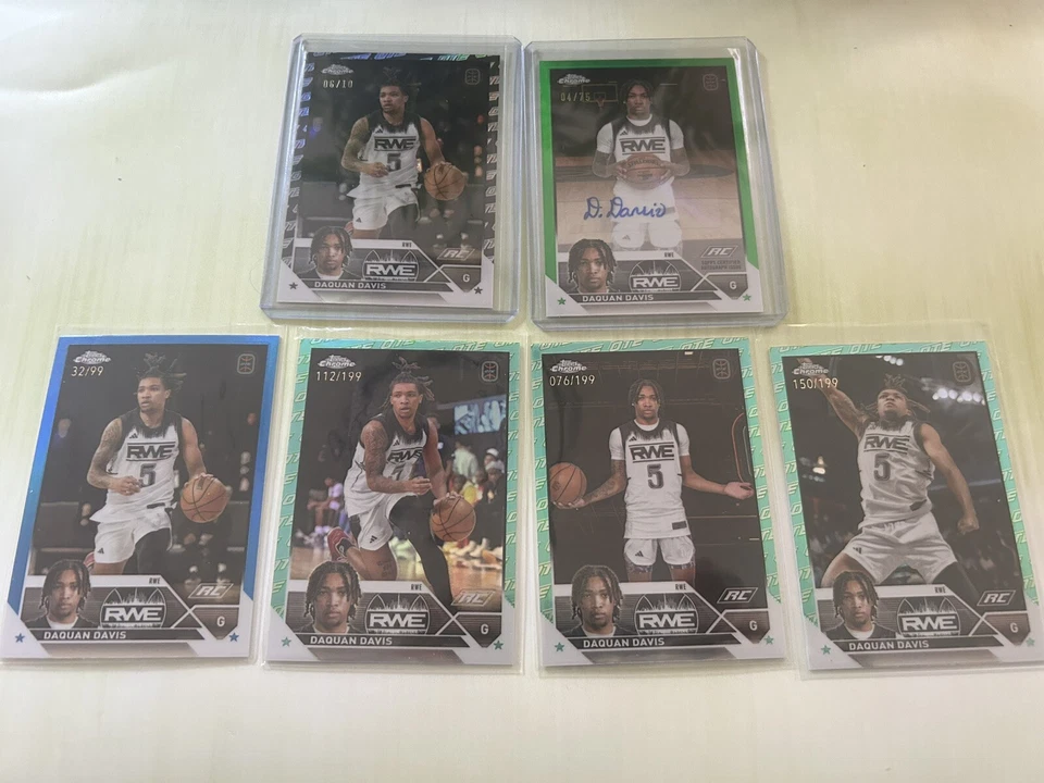 2023-24 Topps Chrome OTE Black Refractor /10 Daquan Davis + Green Auto /75 + /99 - Image 1 of 1