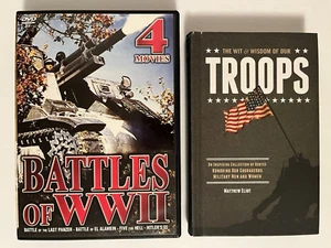 World War Battles of WWII - 4 Movies DVD + Book: The Wit & Wisdom of our Troops - Picture 1 of 6
