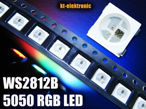 50 Stück WS2812B RGB SMD 5050 PLCC4 LED mit integriertem WS2811 Controller - Bild 1 von 1