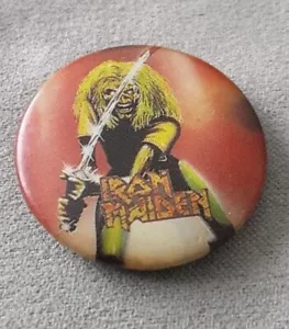 VINTAGE 25mm IRON MAIDEN EDDIE BUTTON BADGE RARE!! - Picture 1 of 6