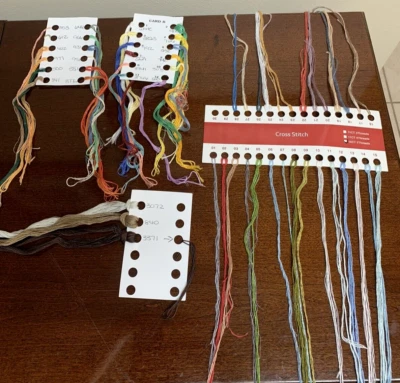 Assorted Colors of Cross Stitch Embroidery Thread with Card Organizer Organizers - Image 1 of 4